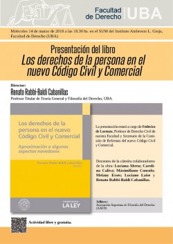 Presentación del libro “Los derechos de la persona en el nuevo CCyC”